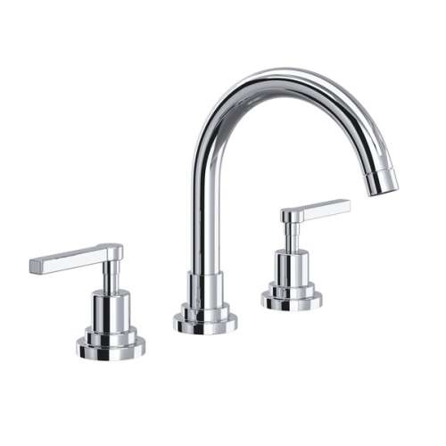 A2228LMAPC-2 Lombardia C-Spout Widespread Bathroom Faucet with Metal Lever Handle, Polished Chrome