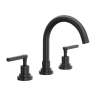 A2228LMMB-2 Lombardia C-Spout Widespread Bathroom Faucet with Metal Lever Handle, Matte Black