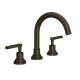 A2228LMTCB-2 Lombardia C-Spout Widespread Bathroom Faucet with Metal Lever Handle, Tuscan Brass