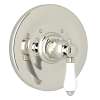 A4914LPPN Trim Plate without Volume Control with White Porcelain Lever Handle, Polished Nickel