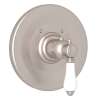 A4914LPSTN Trim Plate without Volume Control with White Porcelain Lever Handle, Satin Nickel