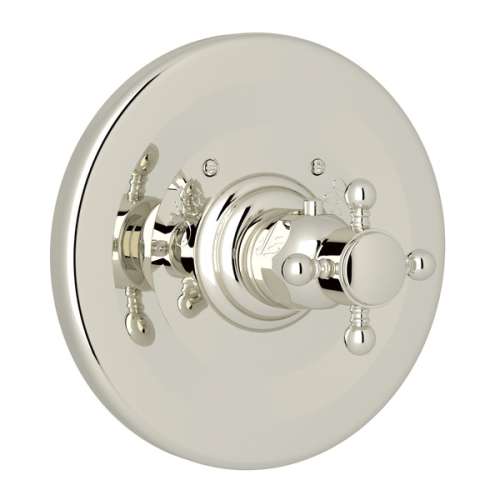 A4914XMPN Trim Plate without Volume Control with Cross Handle, Polished Nickel