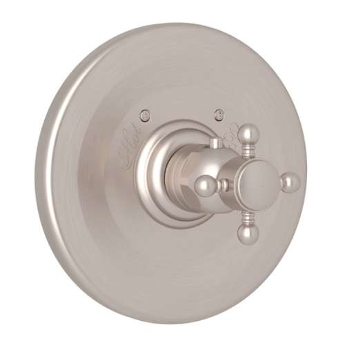 A4914XMSTN Trim Plate without Volume Control with Cross Handle, Satin Nickel