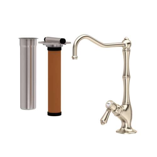 AKIT1435LMSTN-2 Acqui Column Spout Filter Faucet with Metal Lever Handle, Satin Nickel