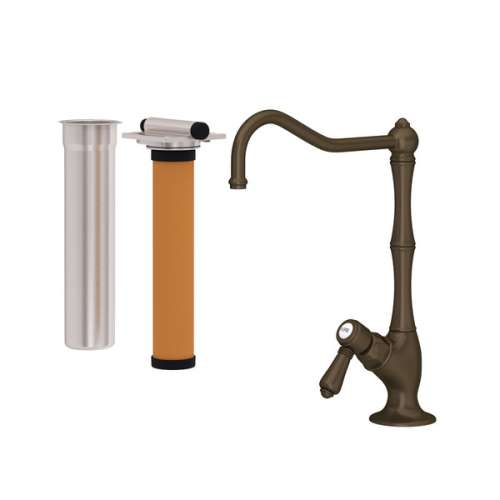 AKIT1435LMTCB--2 Acqui Column Spout Filter Faucet with Metal Lever Handle, Tuscan Brass