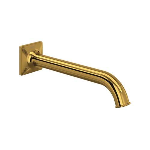AP16W1ULB Apothecary Wall Mount Tub Spout, Unlacquered Brass