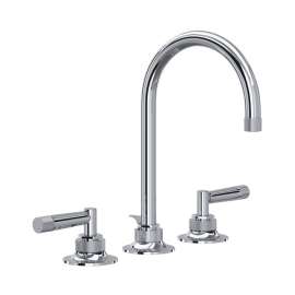 MB-2019LMAPC-2 Graceline C-Spout Widespread Bathroom Faucet with Metal Lever Handle