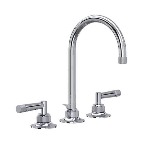 MB-2019LMAPC-2 Graceline C-Spout Widespread Bathroom Faucet with Metal Lever Handle, Polished Chrome
