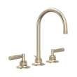 MB-2019LMSTN-2 Graceline C-Spout Widespread Bathroom Faucet with Metal Lever Handle, Satin Nickel