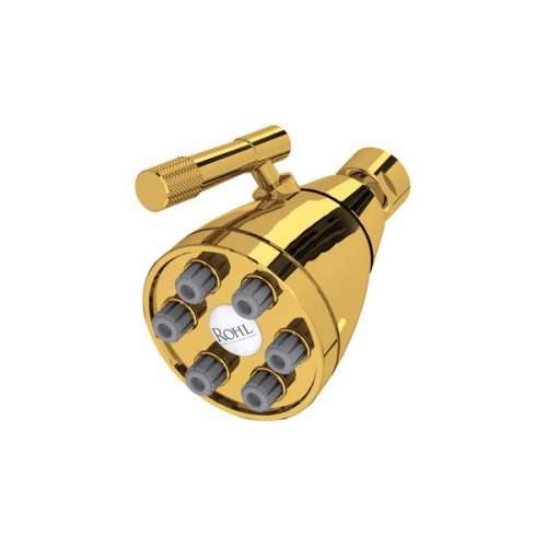 MB0190ULB Graceline 3-in 6-Jet Adjustable Showerhead, Unlacquered Brass