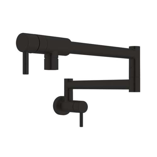 QL66L-MB-2 Modern Pot Filler with Metal Lever Handle, Matte Black