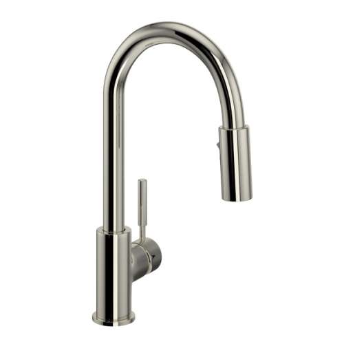 R7519PN Lux Side Handle Bar and Food Prep Stainless Steel Pulldown Faucet with Lever Handle, Polished Nickel