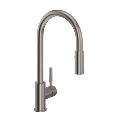 R7520STN Lux Side Handle Stainless Steel Pulldown Kitchen Faucet with Lever Handle, Satin Nickel