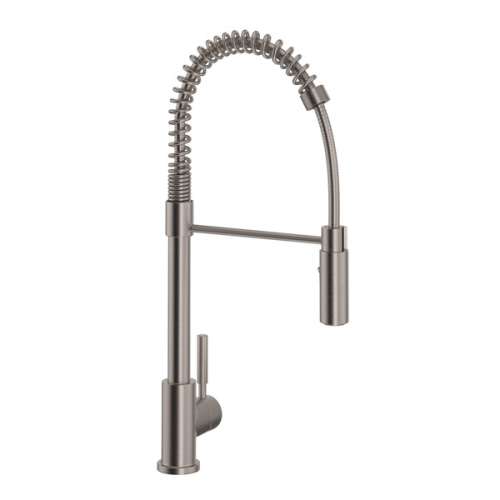 R7521STN Lux Side Handle Stainless Steel Pro Pulldown Kitchen Faucet with Lever Handle, Satin Nickel