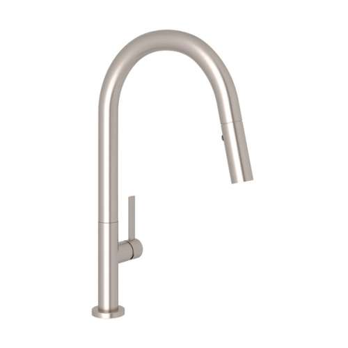 R7581LMSTN-2 Lux Modern Pulldown Kitchen Faucet with Metal Lever Handle, Satin Nickel