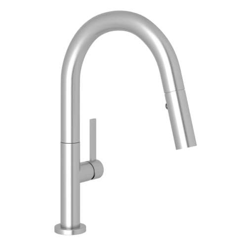 R7581SLMSS-2 Lux Modern Pulldown Bar and Food Prep Faucet with Metal Lever Handle, Stainless Steel