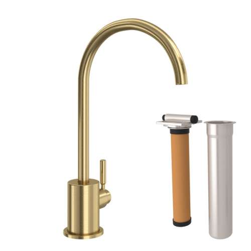 RKIT7517AG Lux C-Spout Filter Faucet with Metal Lever Handle, Antique Gold
