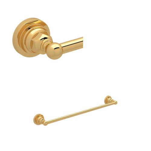 ROT1/18ULB 18-in Wall Mount Single Towel Bar, Unlacquered Brass