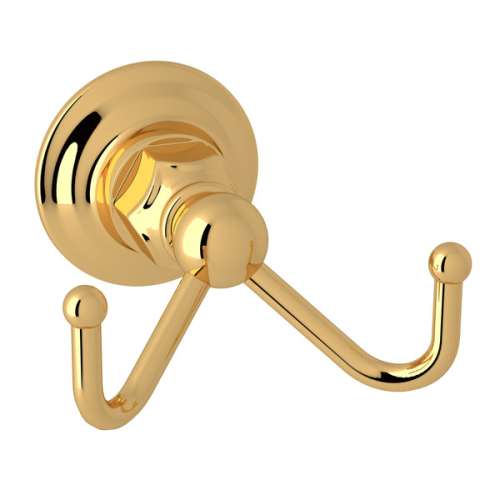 ROT7DIB Wall Mount Double Robe Hook, Italian Brass