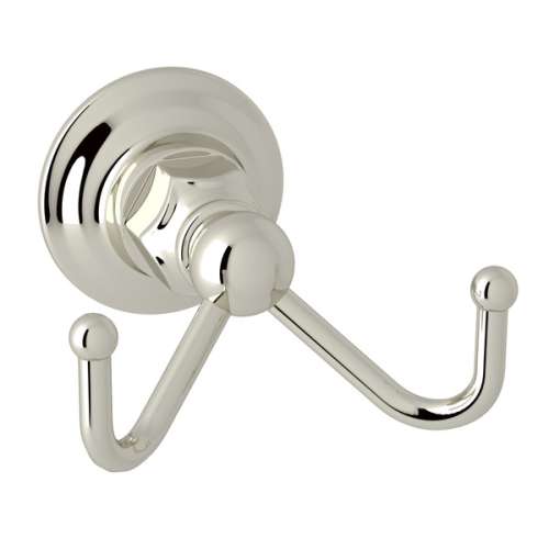 ROT7DPN Wall Mount Double Robe Hook, Polished Nickel