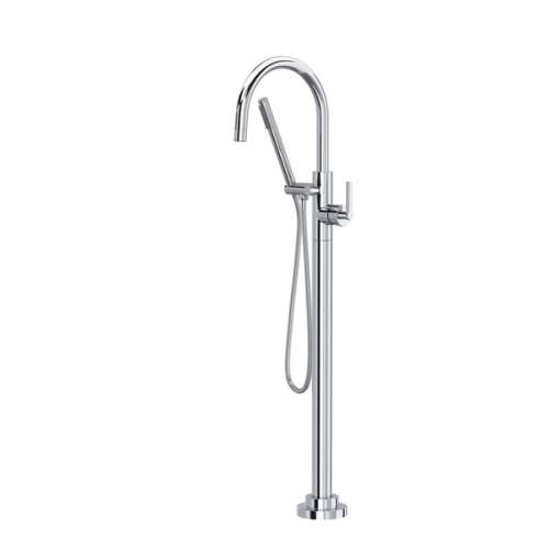 TLB06HF1LMAPC Lombardia Single Hole Floor Mount Tub Filler Trim, Polished Chrome