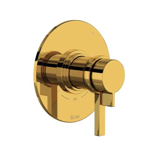 TLB45W1LMULB Lombardia 1/2-in Thermostatic and Pressure Balance Trim with 5 Functions with Lever Handle, Unlacquered Brass