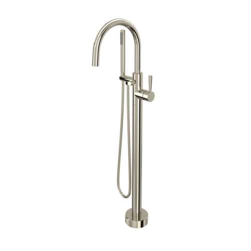 TMB06HF1LMPN Knurled Single Hole Floor Mount Tub Filler Trim, Polished Nickel