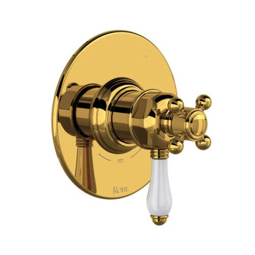 TTD45W1LPULB 1/2-in Thermostatic and Pressure Balance Trim with 5 Functions with Lever Handle, Unlacquered Brass