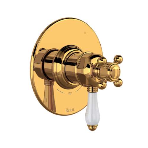 TTD47W1LPIB 1/2-in Thermostatic and Pressure Balance Trim with 3 Functions with Lever Handle, Italian Brass