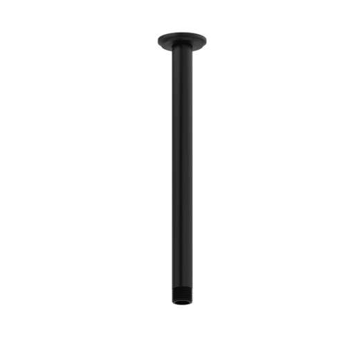 557BK 12-in Ceiling Mount Shower Arm with Round Escutcheon, Black