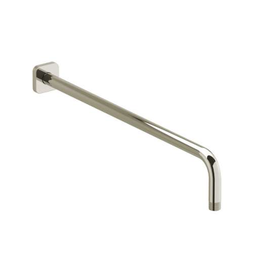 573PN 20-in Wall Mount Shower Arm with Square Escutcheon, Polished Nickel