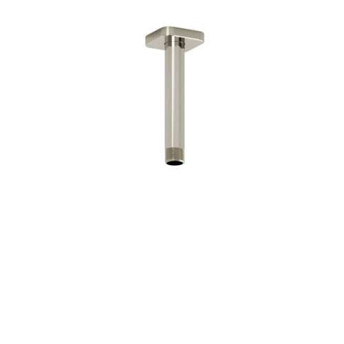 578PN 6-in Ceiling Mount Shower Arm with Square Escutcheon, Polished Nickel