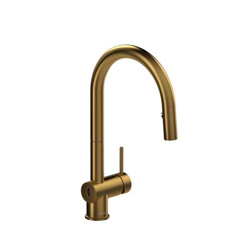 AZ211BG Azure Pull-Down Touchless Kitchen Faucet with C-Spout, Brushed Gold