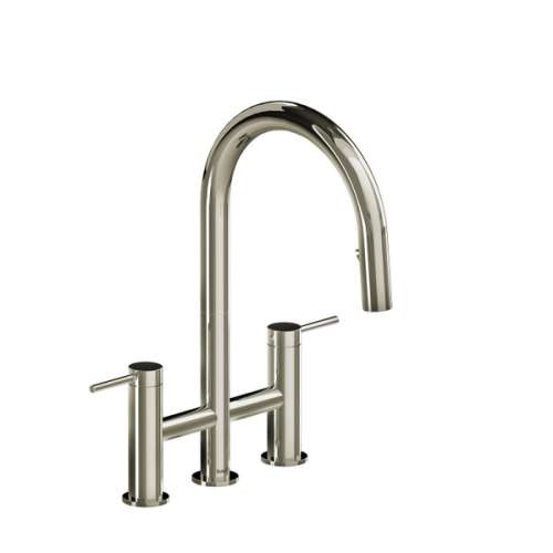 AZ400PN Azure Bridge Pulldown Kitchen Faucet, Polished Nickel