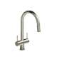 AZ801PN Azure Two Handle Pulldown Kitchen Faucet, Polished Nickel