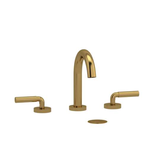 RU08LBG Riu Widespread Lavatory Faucet with C-Spout with Lever Handles, Brushed Gold