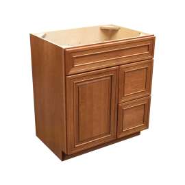 V302134.5SDRPRCANCE Providence Cherry Autumn Coffee Vanity with Side Drawers