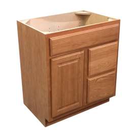 V302134.5SDRWYOAN Wesley Oak Autumn Vanity with Side Drawers