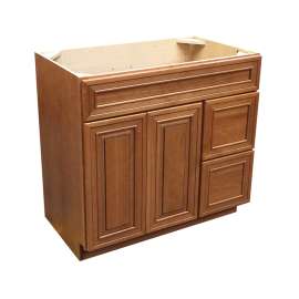 V362134.5SDRPRCANCE Providence Cherry Autumn Coffee Vanity with Side Drawers