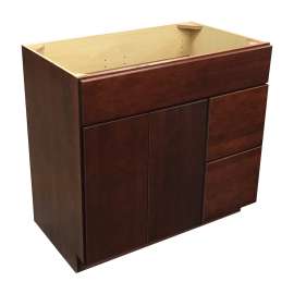 V362134.5SDRVYCSE Valley Cherry Sable Vanity with Side Drawers