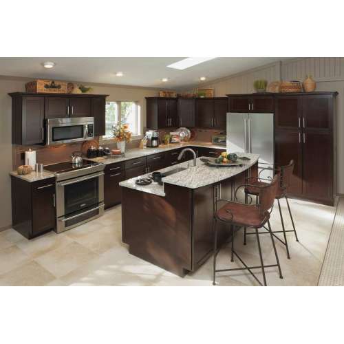 VR36 Arch Valance 36 in w. x 6 in h. x 0.75 in d. Georgetown Door Maple Wood Onyx Finish