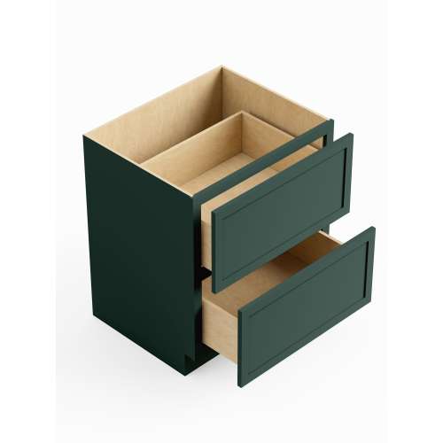 SM2DB24-RTA-FR02-GR Framington 24-in x 24-in x 35-in Ready To Assemble Latitude Two Drawer Base Cabinet, Green