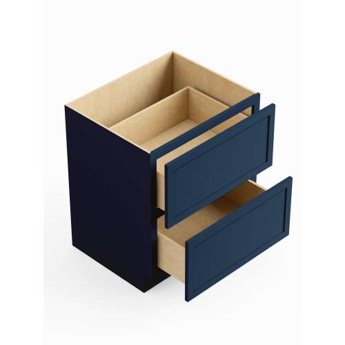 SM2DB36-RTA-FR02-NB Framington 36-in x 24-in x 35-in Ready To Assemble Latitude Two Drawer Base Cabinet, Navy Blue