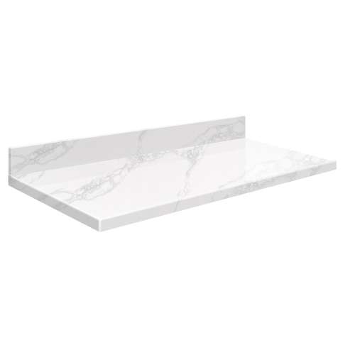 Mini Custom Quartz Vanity Top, White Carrara