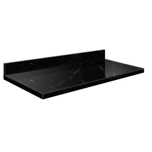 Mini Custom Quartz Vanity Top, Black Carrara