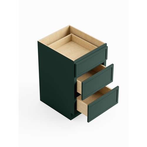 SM3DB30-RTA-FR02-GR Framington 30-in x 24-in x 35-in Ready To Assemble Latitude Three Drawer Base Cabinet, Green
