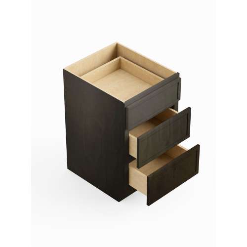 SM3DB21-RTA-FR02-SG Framington 21-in x 24-in x 35-in Ready To Assemble Latitude Three Drawer Base Cabinet, Smokey Grey