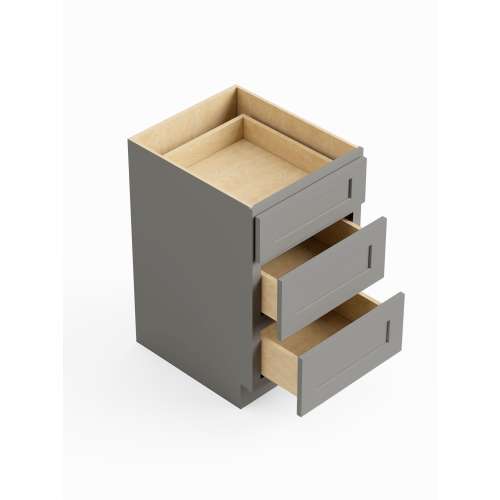 SM3DB21-RTA-FR01-LG Framington 21-in x 24-in x 35-in Ready To Assemble Remington Three Drawer Base Cabinet, Light Grey