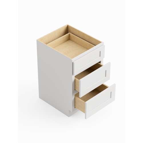 SM3DB21-RTA-FR01-WH Framington 21-in x 24-in x 35-in Ready To Assemble Remington Three Drawer Base Cabinet, White