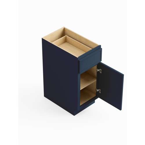 SMB18R-ASM-FR02-NB Framington 18-in x 24-in x 35-in Assembled Latitude Single Door Single Drawer Base Cabinet With Right-Hand Opening Door, Navy Blue